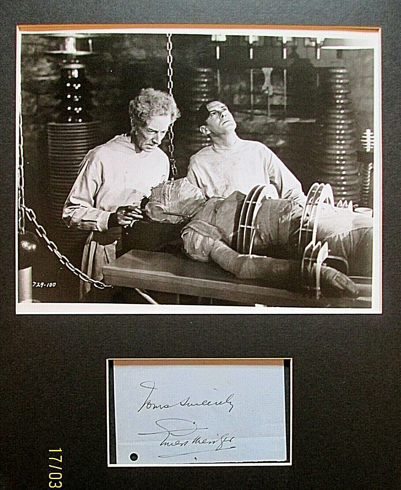 UNIVERSAL HORROR (ERNEST THESIGER . (BRIDE OF FRANKENSTEIN) AUTOGRAPH & Photo Poster painting