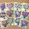 12Pcs Bouquet DIY Diamond Painting Greeting Card Kit for Adults Holiday Gifts