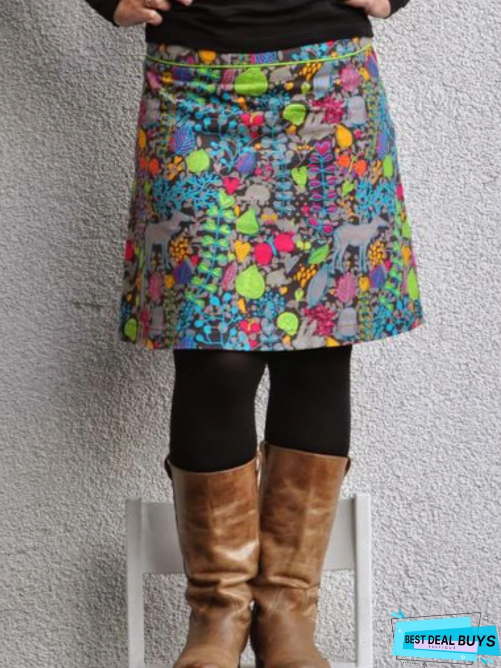 Multicolor Vintage Floral-Print Skirt