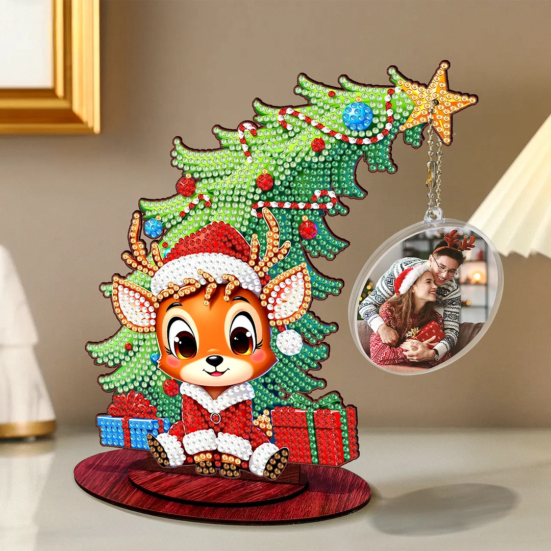 Photo Christmas Tree 5D DIY Diamond Art Tabletop Wood Decorations Ornament Kits