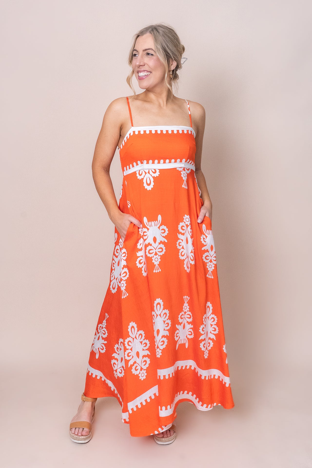 Lucy Maxi Dress in Orange