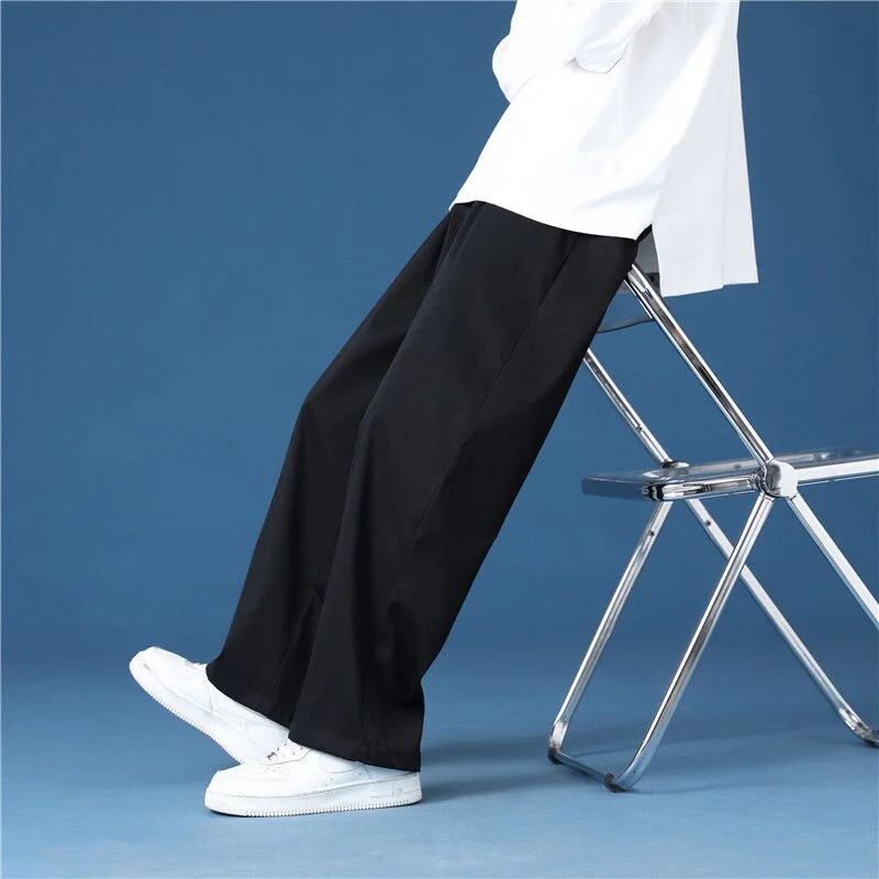 Men Trousers Loose Solid Color Suit Vertical Wide Leg Straight Pants Men's Casual Autumn Tidal Current Streetwear Hot Sale