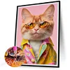 Diamond Painting -DIY Round Drill Cat with Glasses