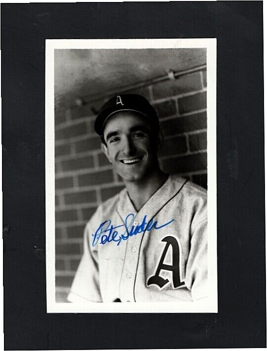 1941-54- PETE SUDER-PHILADELPHIA A'S VINTAGE AUTOGRAPHED BRACE Photo Poster painting-(d.2006)