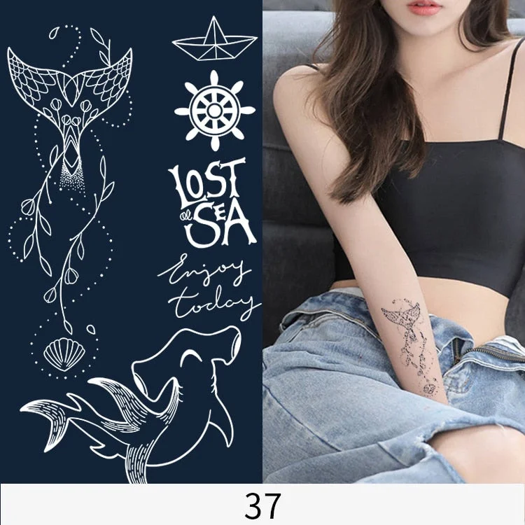 Flower Butterfly Animal Art Festival Comic Text Waterproof Full Body Arm Natural Temporary Tattoo For Men and Women