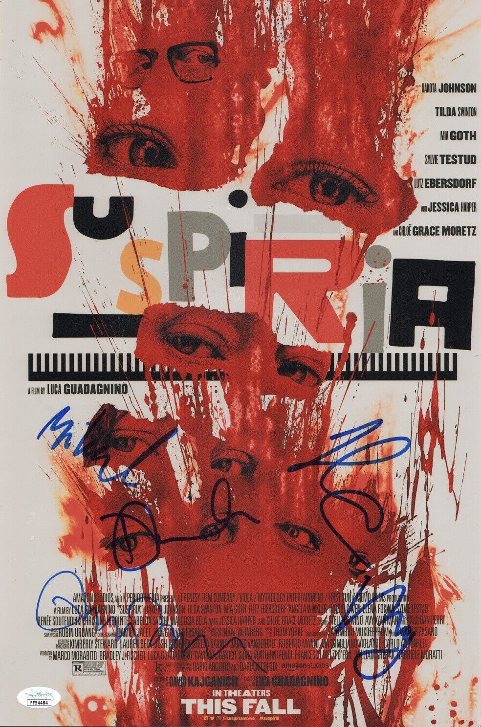 SUSPIRIA 2018 Cast x5 Authentic Hand-Signed TILDA SWINTON