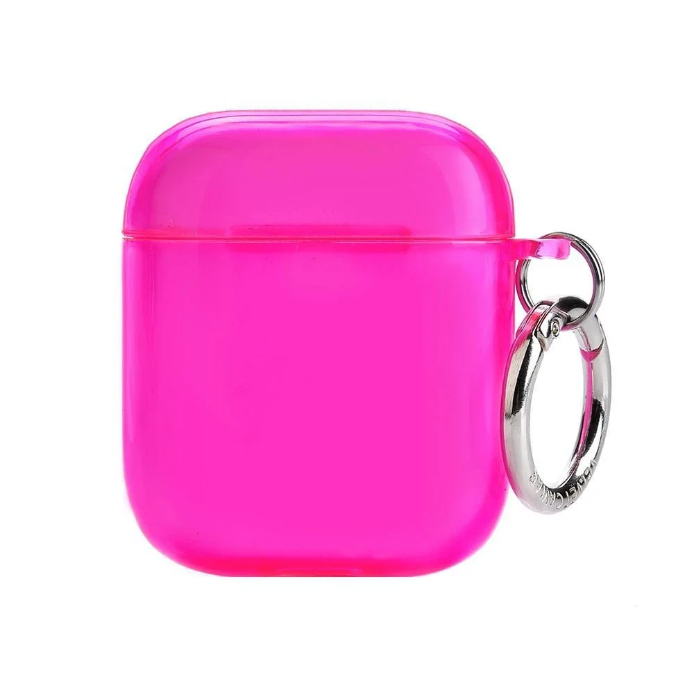 Neon Pink Clear AirPods Case