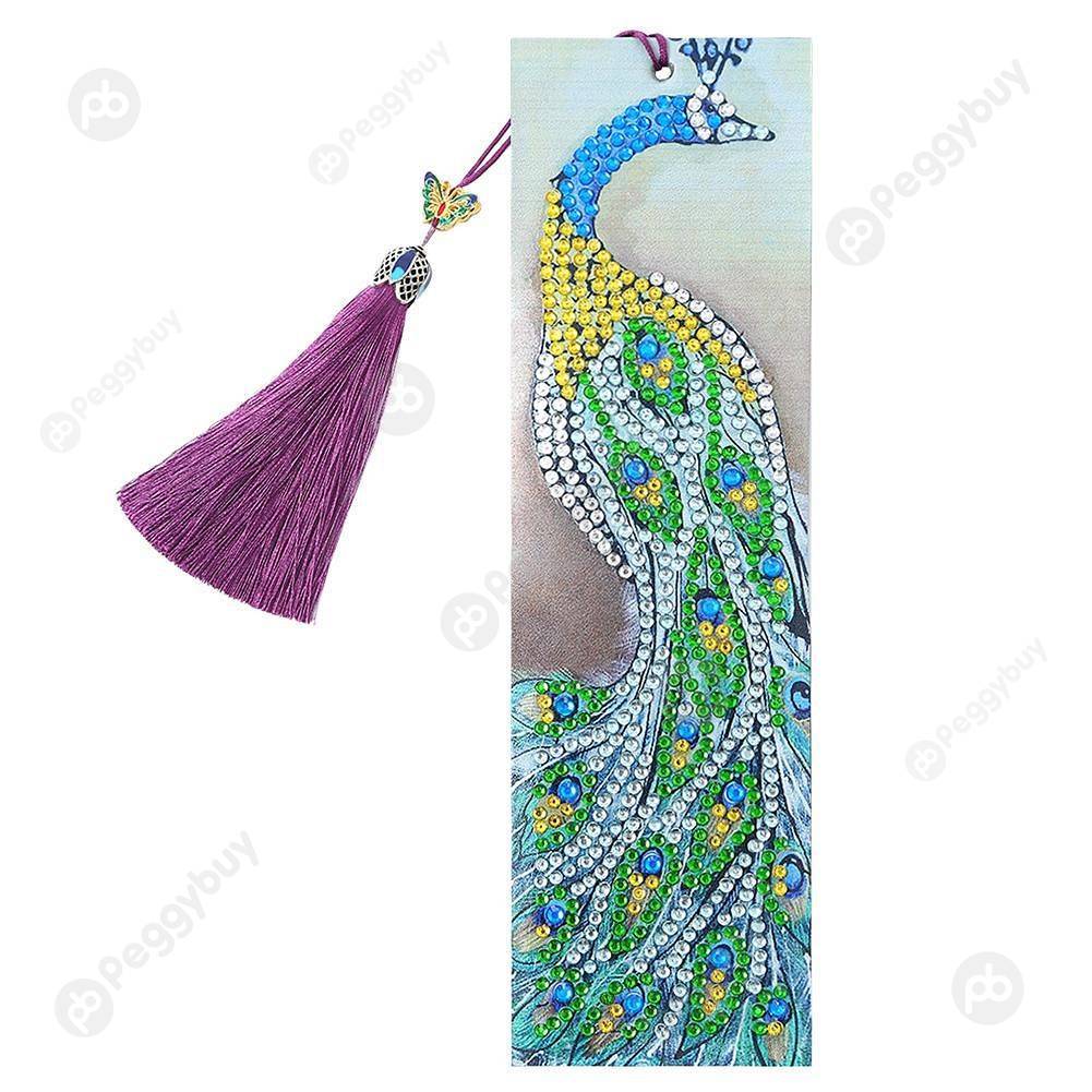 

Peafowl-DIY Creative Diamond Tassel Bookmark, 501 Original