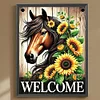 Diamond Painting-DIY Full Round Drill Sunflower Horse