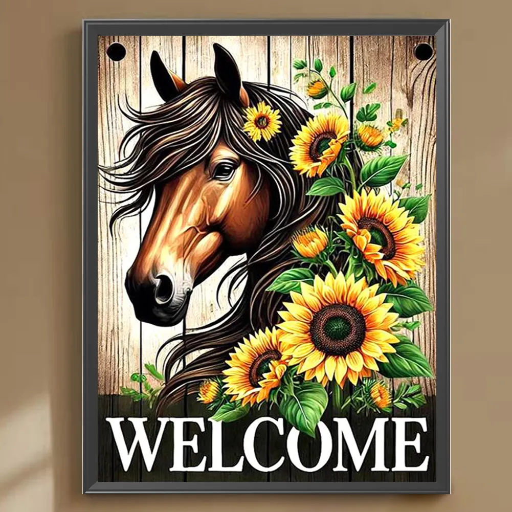 Diamond Painting - Full Round Drill - Sunflower Horse(Canvas|30*40cm)