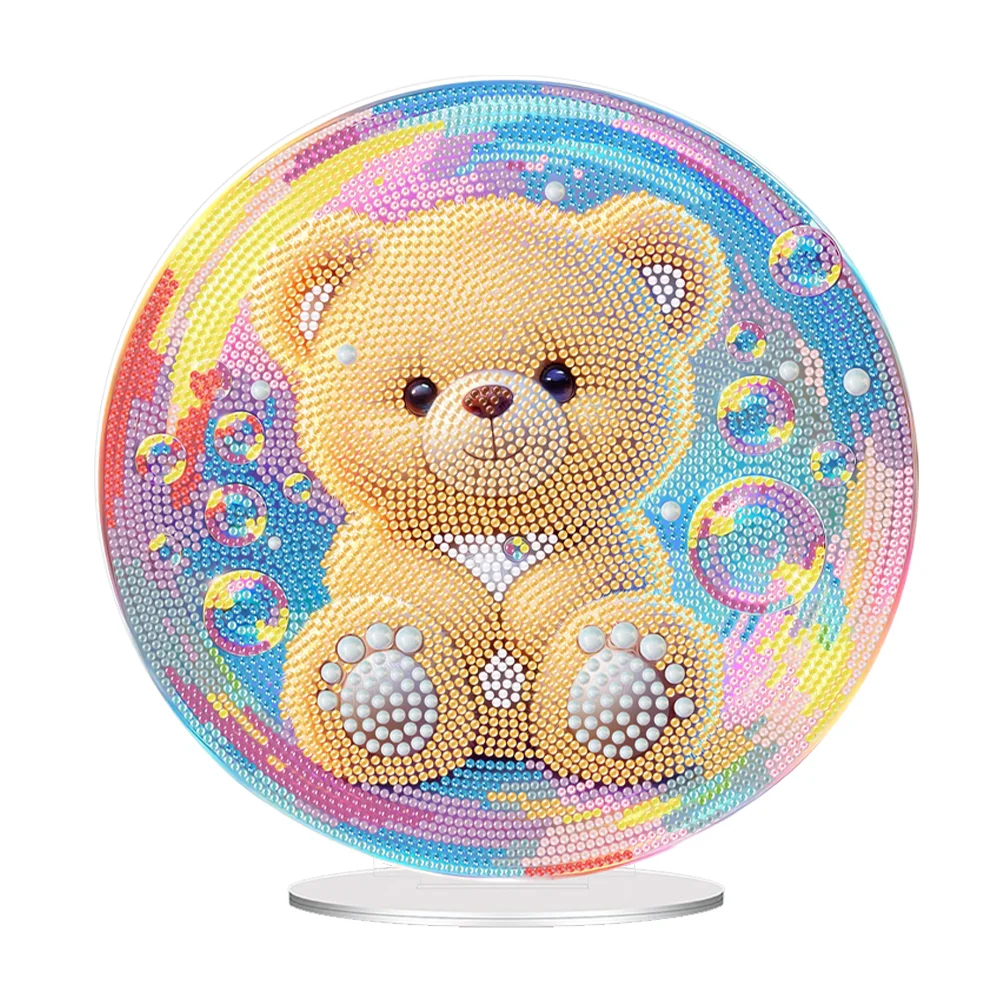 DIY Bubble Bear Acrylic Desktop Diamond Painting Art Kits for Bedroom Table Decor