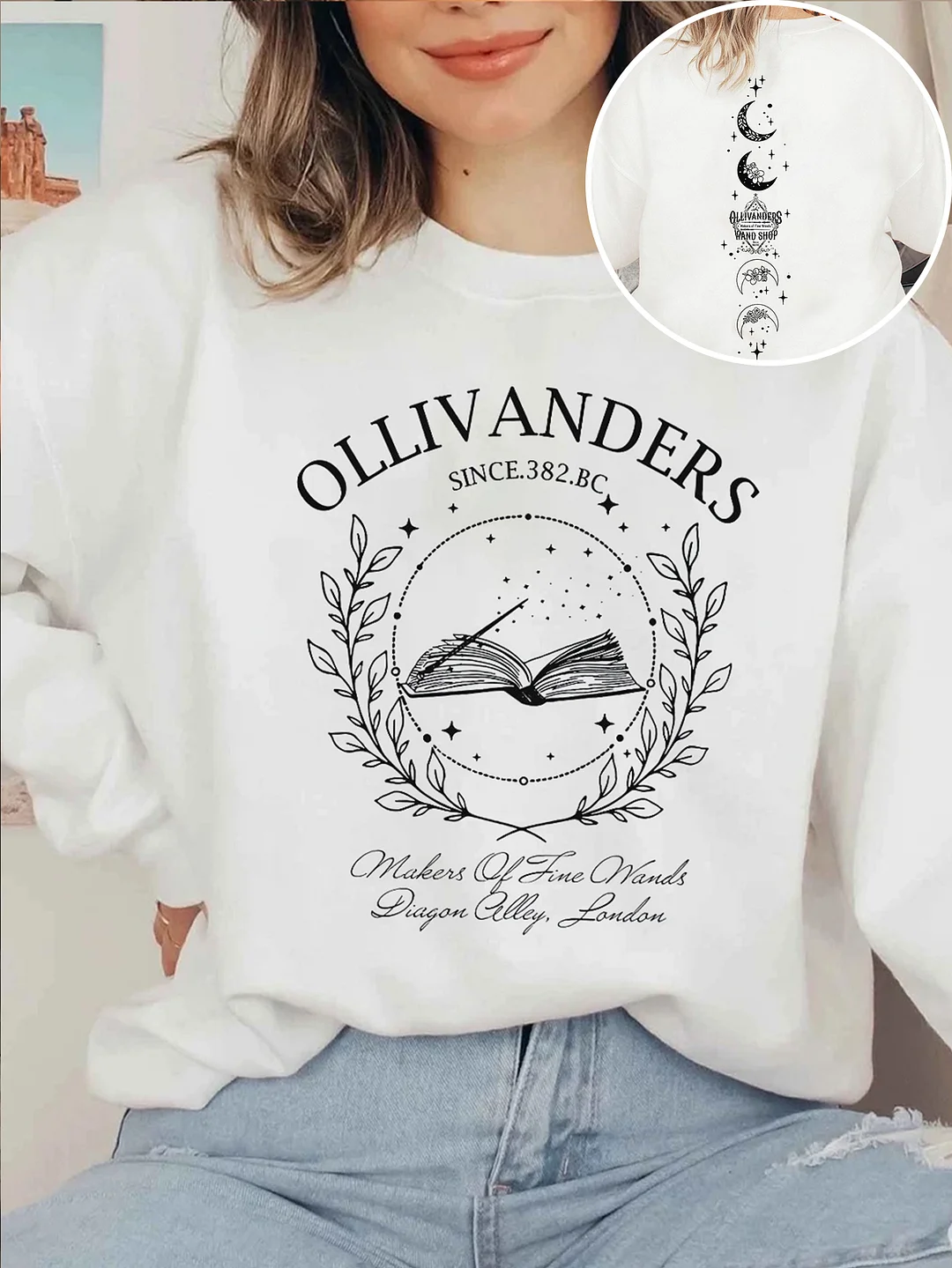Ollivanders Wand Shop, Wizard Book Shop Sweatshirt / DarkAcademias /Darkacademias