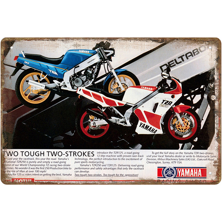 Moto Yamaha tzr - Enseigne Vintage Métallique/enseignes en bois - 20*30cm/30*40cm