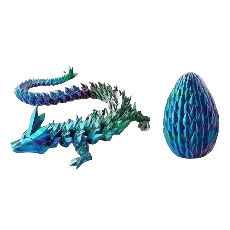 3D Printed Dragon with Egg Anxiety Stress Relief Toy Flexible Articulated Dragon