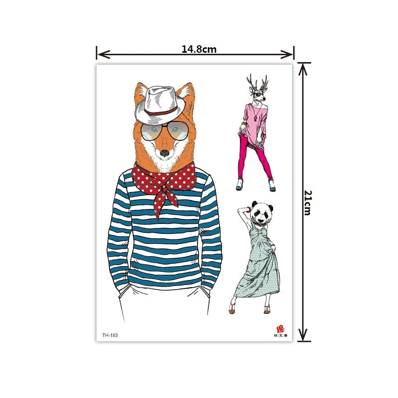 2021 New Plain Flower Arm Tattoo Sticker Flower Waterproof Tattoo Color Animal Tiger Tattoo Sticker