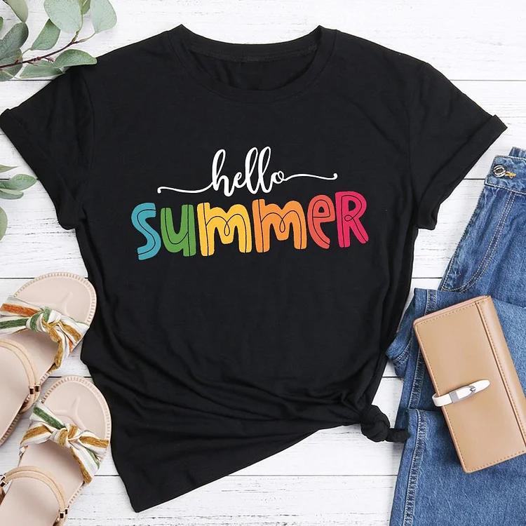 Colorful Hello Summer  T-shirt Tee -04303