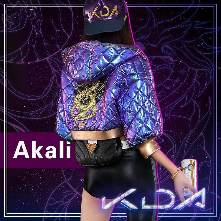 {Reservation} League of Legends Akali (K/DA Skin) Cosplay Costume S13151