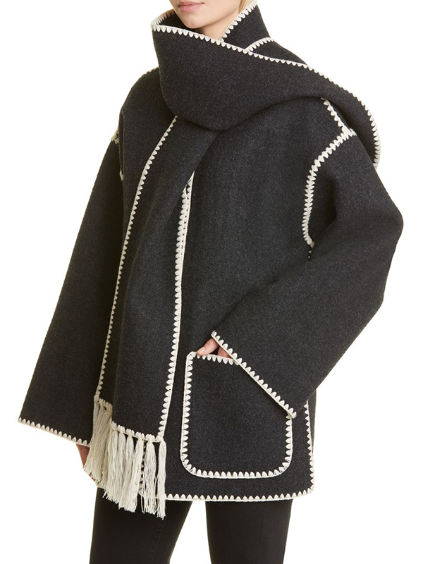 Loose Vintage Round Neck Wool Coat