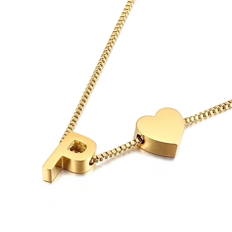 Titanium Steel 18K Gold Plated Korean Style Plating Letter Necklace