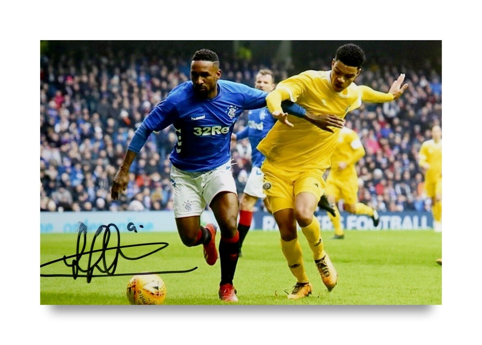 SMUDGED Jermain Defoe Signed 6x4 Photo Poster painting Glasgow Rangers Tottenham Autograph + COA