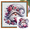 (US Only)Gnome Printed Cross Stitch Kit 40x40cm DIY 11CT Thread Art Needlework Home Decor