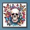Diamond Painting-DIY Crystal Rhinestone Butterfly Skull（40*40CM)