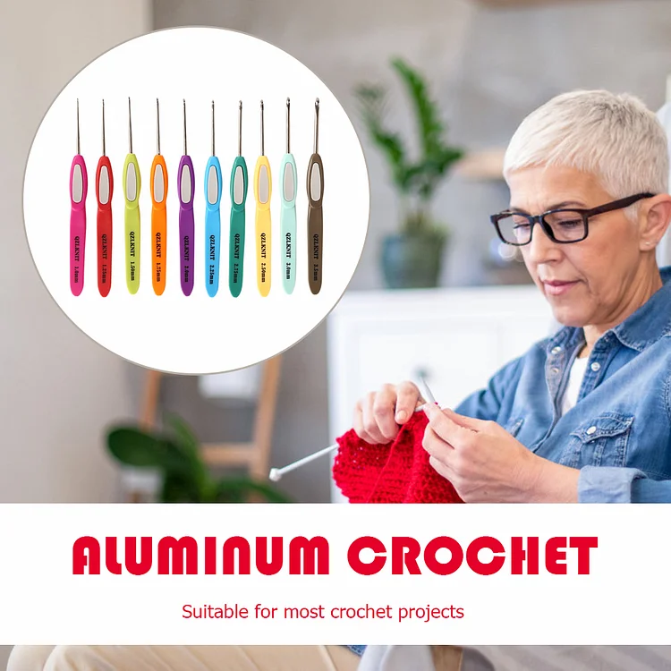 Aluminum Crochet Hook 5mm US Size H (Size 8) Knitting Needles Blue 10Pcs