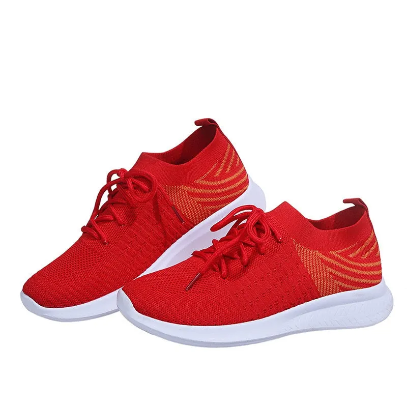 Women's Vulcanized Shoes Casual Mesh Breathable Ladies Sneakers Running Shoes Female Spring Summer Comfortable Footwear 2021 New