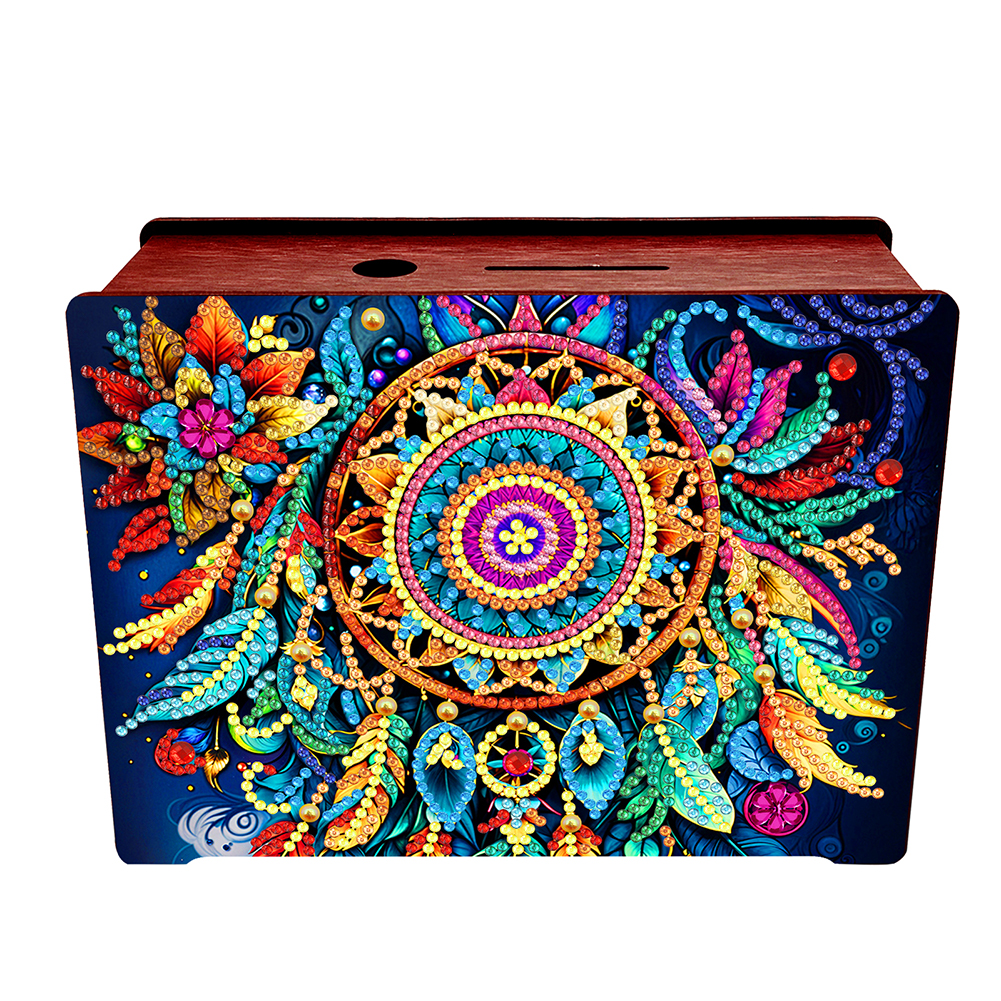 Diamond Painting Piggy Bank Wooden Coin Bank for Home Decor (Dream Catcher)
