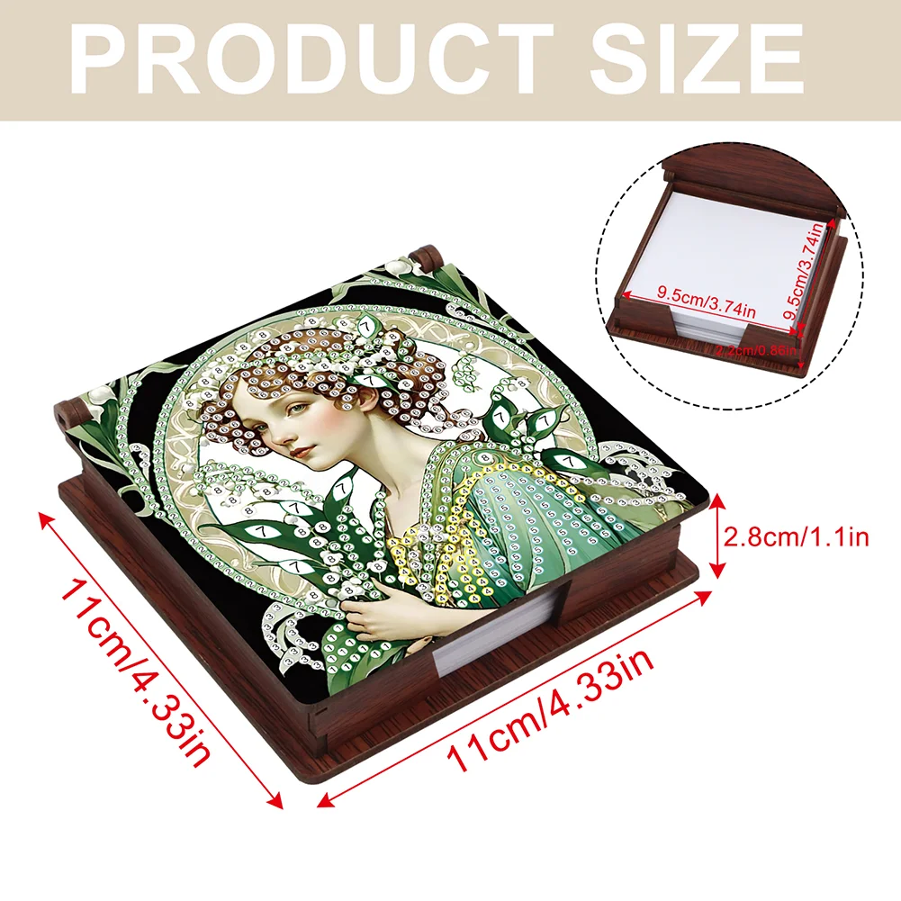 DIY Elegant Lady Diamond Painting Note Box Paper 160 Sheets of Paper for DIY Art Craft