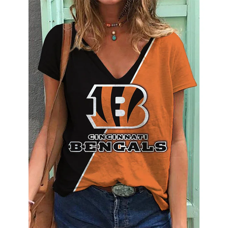 Cincinnati Bengals Lightweight Short Sleeve V-Neck T-Shirt