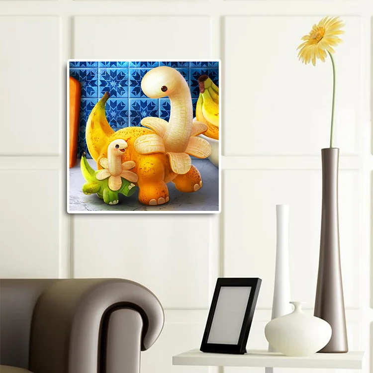 Full Round Drill Diamond Painting - Cute Little Dinosaur - 30*30cm