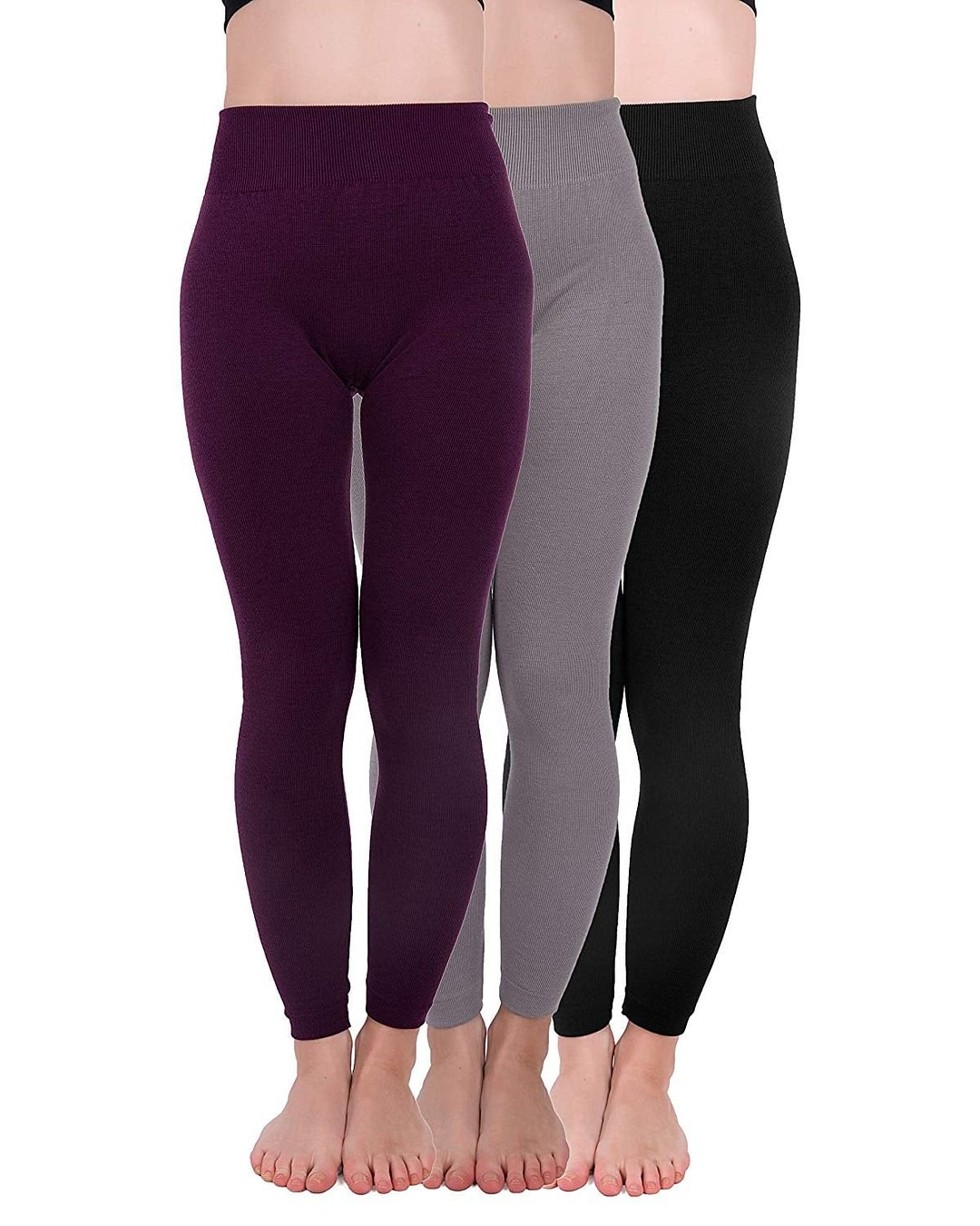 3 Pack Extra-Thick French Terry Thermal Leggings for women