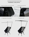 Outdoor Camping Folding Moon Chair Sunshade Folding Canopy Sunshade