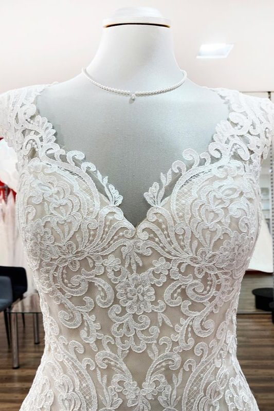 Unique Long Sleeves Lace Mermaid Open Back Fitted Wedding Dresses, WD0429