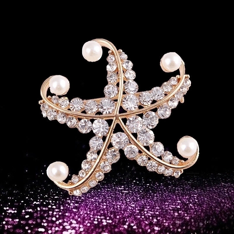 Elegant Pin Star Flower Snowflake Imitation Pearl Alloy Rhinestone Women’S Brooches