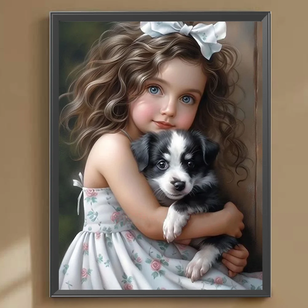 Diamond Painting - Full Round Drill - Sweet Girl(Canvas|30*40cm)
