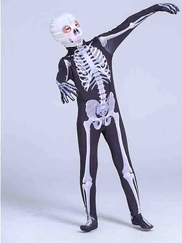 Parent-Child Fancy Scary Skeleton Bodycon Jumpsuit-elleschic