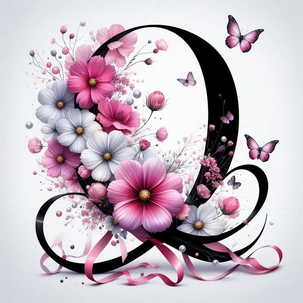 Diamond Painting - Full Round Drill - Flower Butterfly Alphabet(Canvas|30*30cm)