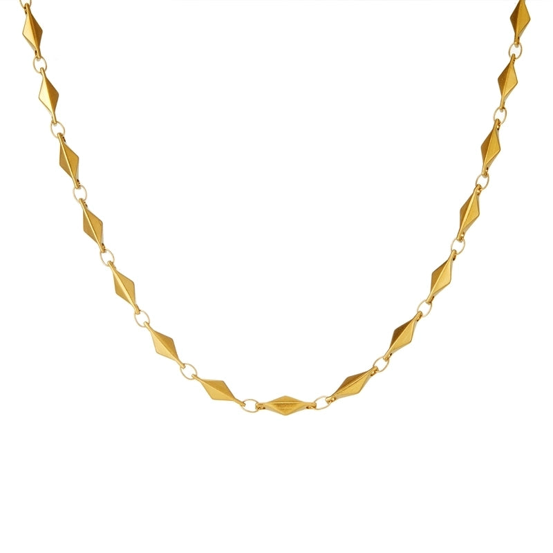Minimalist Commute Solid Color 304 Stainless Steel None 18K Gold Plated Bracelets Necklace