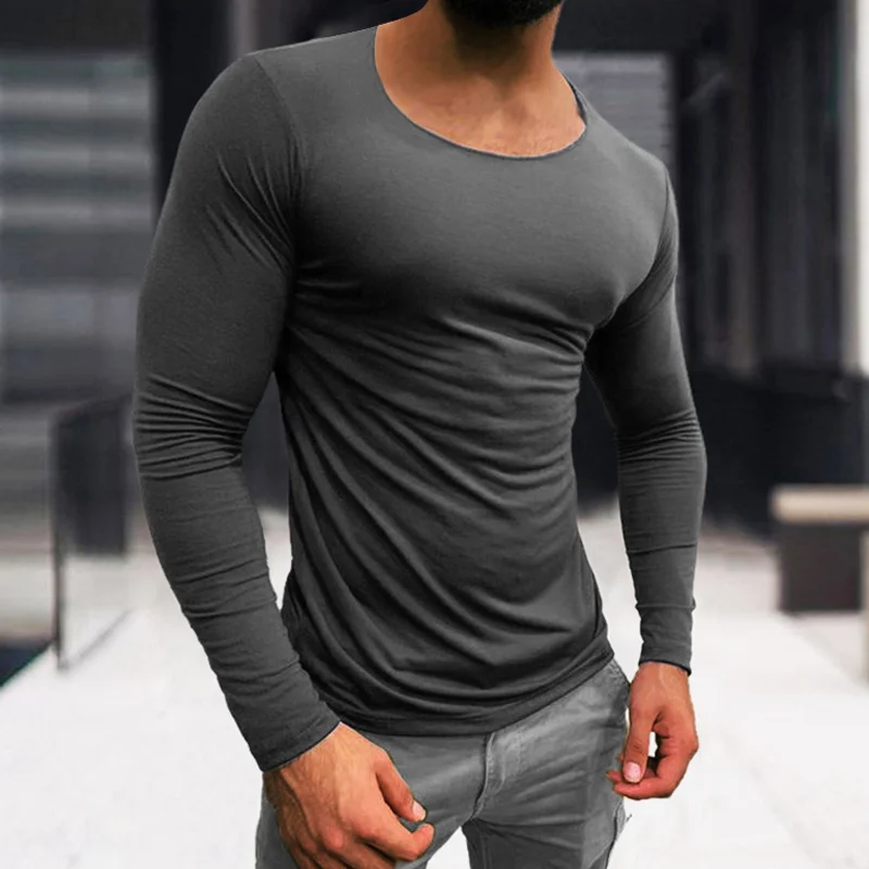 Men's Basic Cotton Breathable Long Sleeve T-Shirt