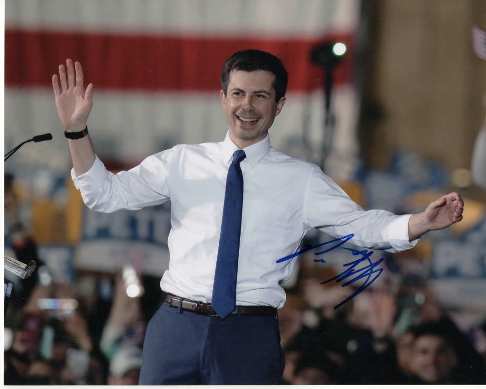 MAYOR PETE BUTTIGIEG SIGNED AUTOGRAPH 8X10 Photo Poster painting - 2020, PRESIDENT, JOE BIDEN B