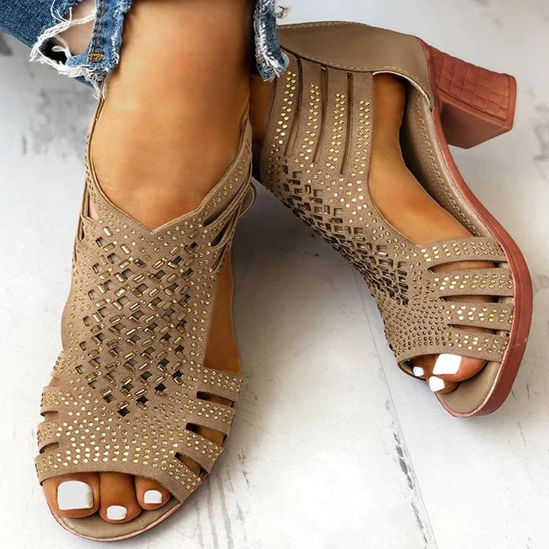 Summer Women Sandals High Heels hollow open Toe Gladiator zipper Ladies Shoes Party Pumps Platform Casual Sandalias De Mujer