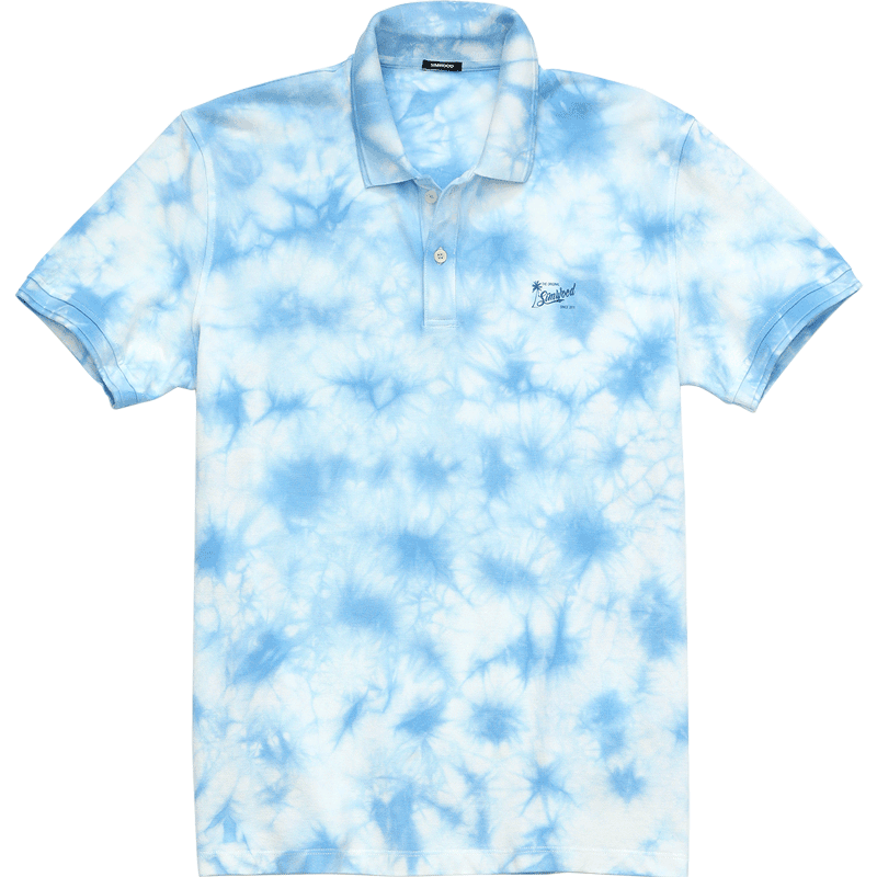 SIMWOOD 2021 summer new polo shirt men fashion tie dyed artful effect 100% cotton plus size brand clothing SJ130176