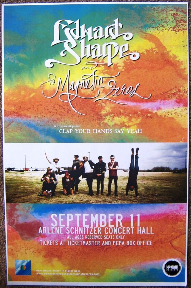 EDWARD SHARPE & MAGNETIC ZEROS 2012 Gig POSTER Portland Oregon Concert Version 1