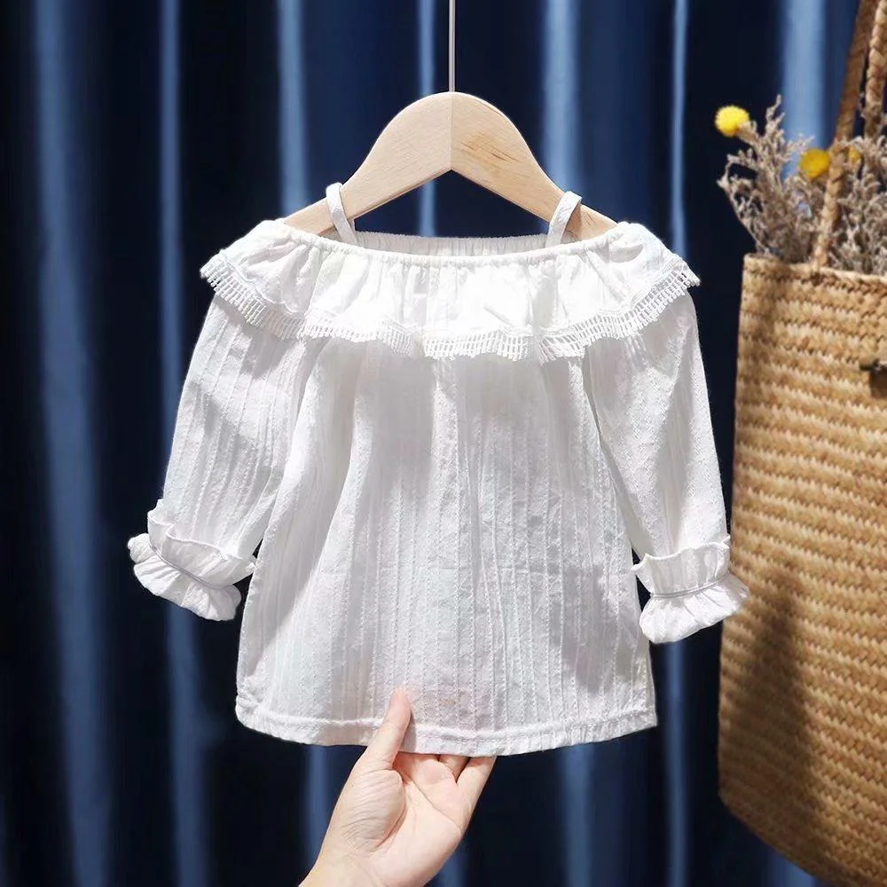 2pcs Dess Sets Dess And T Shirt Cotton Denim Baby Girls Dress Long Sleeve Child Clothing