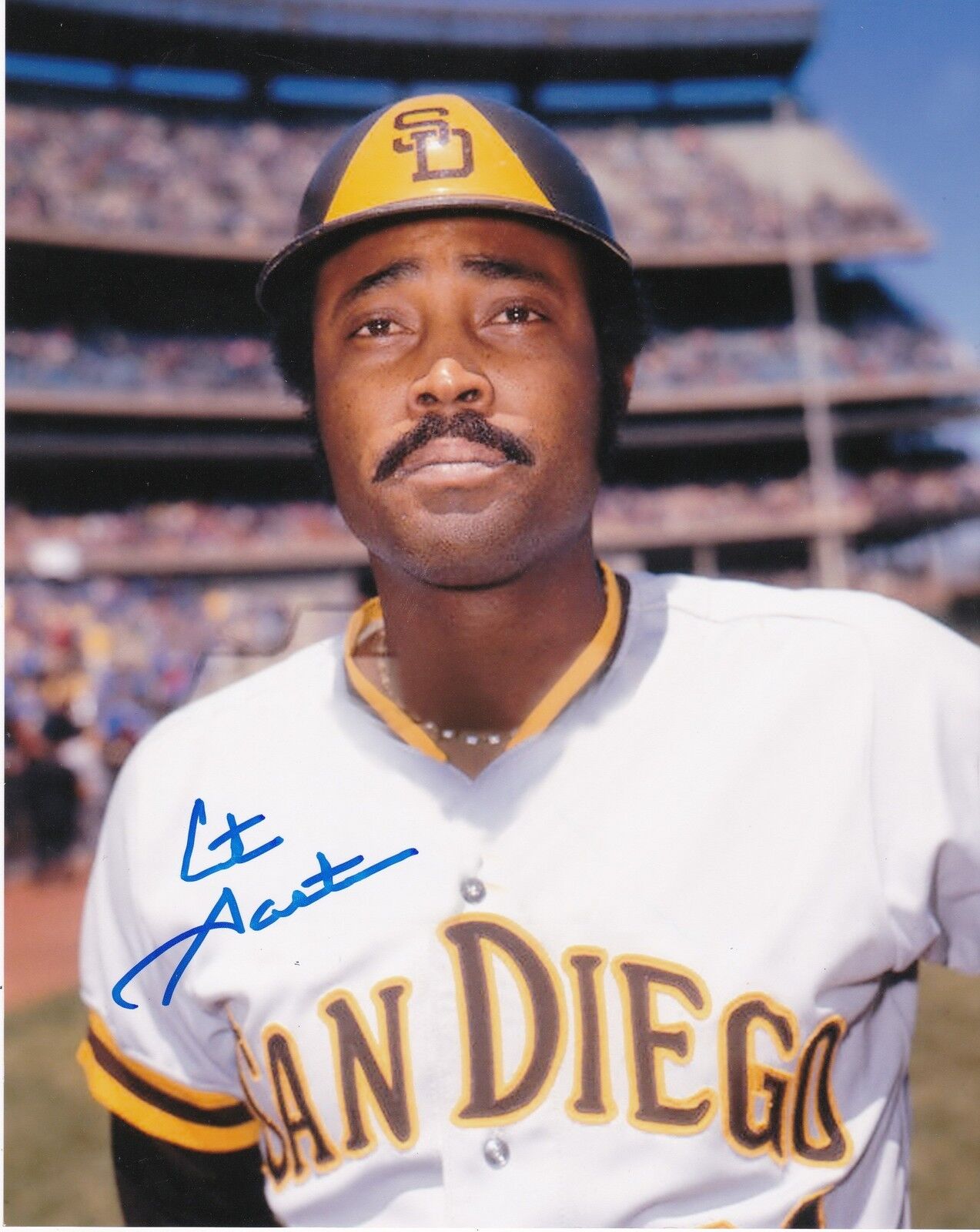 CITO GASTON SAN DIEGO PADRES ACTION SIGNED 8x10