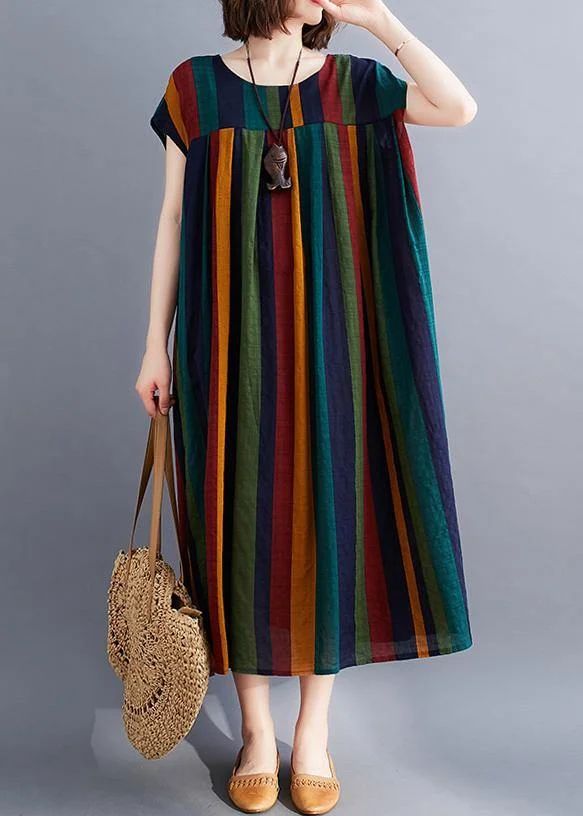 Unique rainbow clothes o neck large hem Love summer Dresses