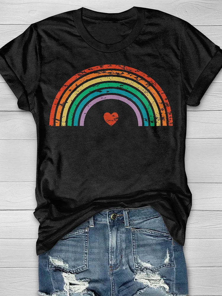 Pride Love Rainbow Print T-shirt socialshop