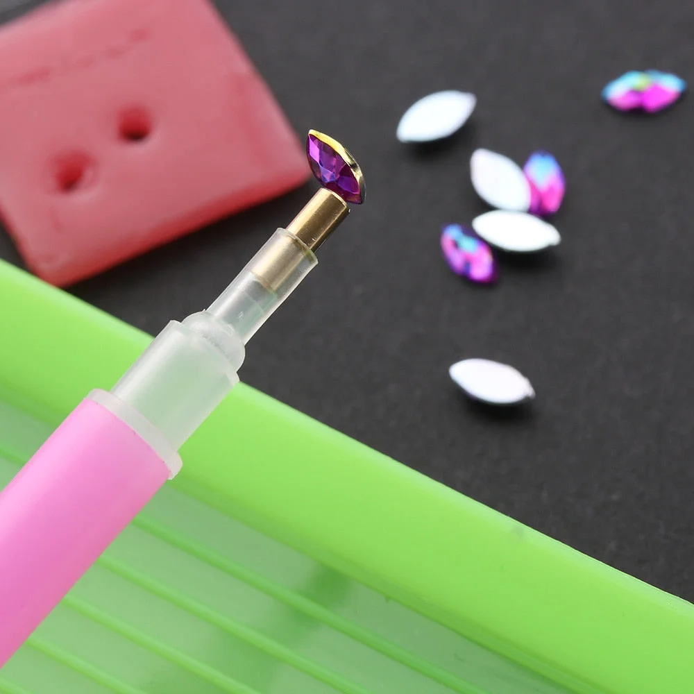 3Pcs/Lot Women Fashion Accessories Wax Dotting Pen Nail Art Rhinestones Picking Tools Pen Plate Easily Pick Up Manicure